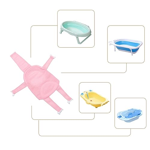 Baby Bath Seat Support Net Slip Proof Universal Detachable Bath Sling Bathtub Sling Shower Mesh Bathtub Sit Up Mesh with 5 Safety Support Corner ()