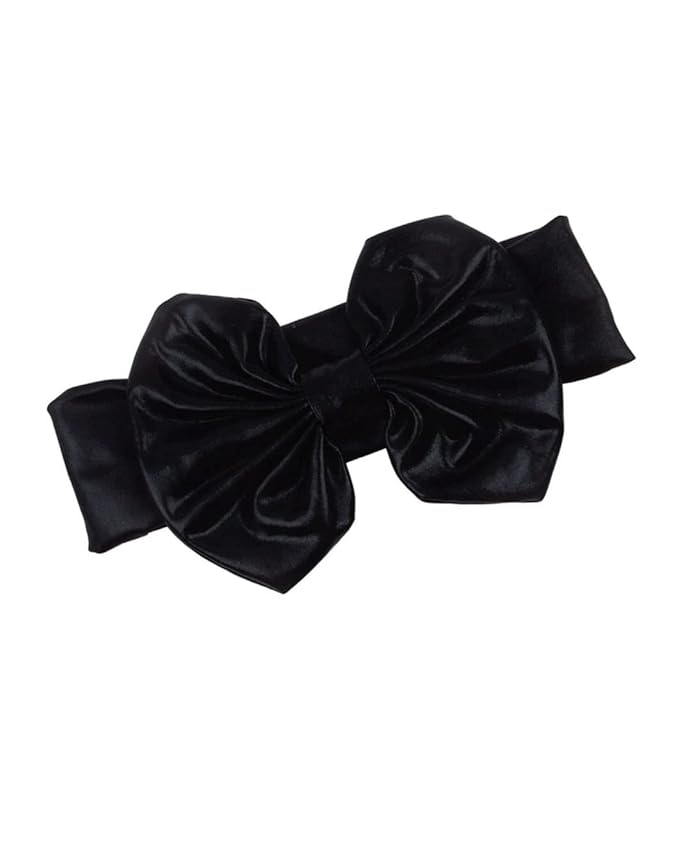 Baby Bronzing Turban Headband Metallic Messy Headwarp Shiny Metallic Gold Hair Band BBG38 (Black)