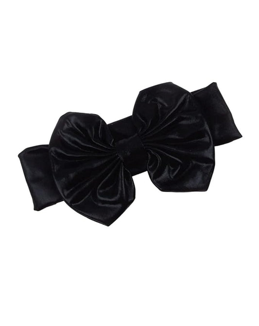 Baby Bronzing Turban Headband Metallic Messy Headwarp Shiny Metallic Gold Hair Band BBG38 (Black)