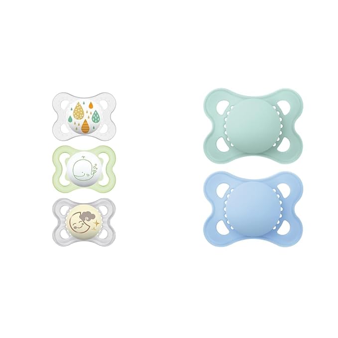 MAM Variety Pack Baby Pacifier, Includes 3 Types of Pacifiers, Nipple Shape Helps Promote Healthy & Original Matte Baby Pacifier, Nipple Shape Helps Promote Healthy Oral Development