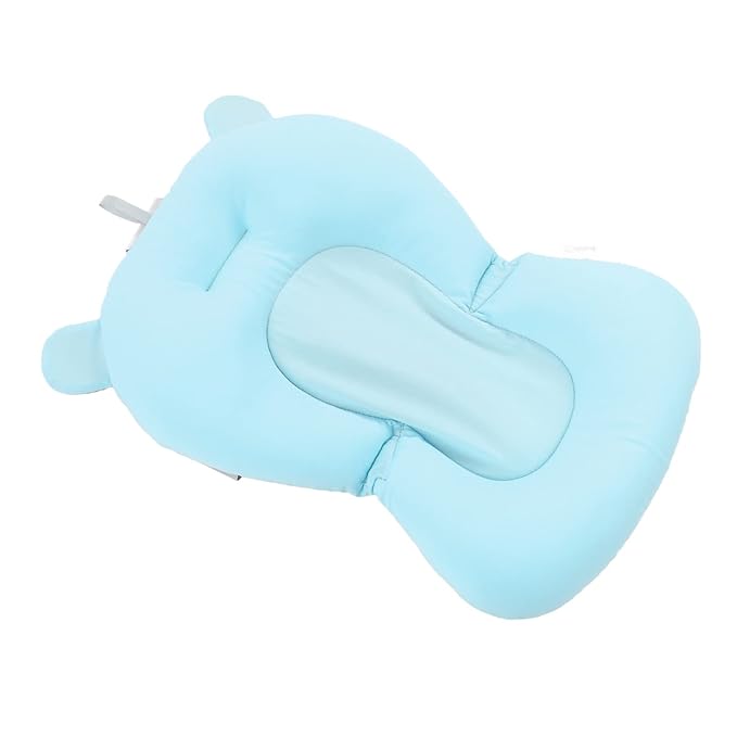 Baby Bath Seat Cushion, Floating Bath Support Mat Foldable Adjustable Infant Bath Supporter Newborn Bathtub Seat Cushion Nonslip Baby Bathtub Mat Baby Tub Pillow for 0‑12 Months
