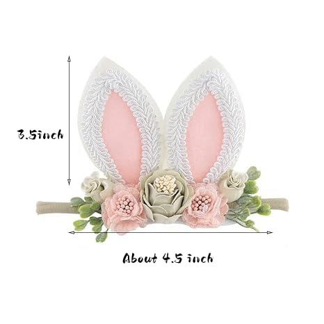 Baby Girl Floral Easter Bunny Nylon Headband Flower Elastic Hairband Bows Wraps For Newborn Infant Toddler Hair Accessories (RT004)