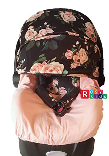 9pc Baby Boy Baby Girl Ultimate Set of Infant Car Seat Cover Canopy Headrest Blanket Hat Nursing Scarf, 06JE01