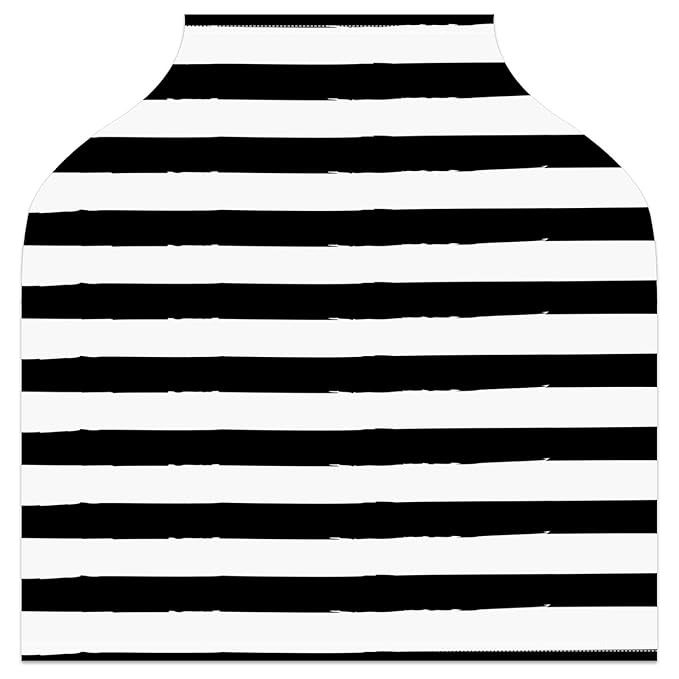 Baby Car Seat Stroller Covers Black and White Stripes Nursing Cover Breastfeeding Scarf Soft Breathable Stretchy Coverage Carseat Canopy Cover for Boys and Girls Soft Breathable Multi Use