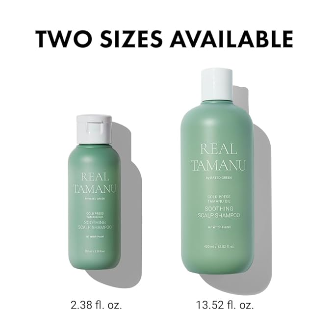 RATED GREEN REAL TAMANU Soothing Shampoo | Scalp Relief & Nourishing for Troubled, Itchy & Dry Scalp | Organic Cold Pressed Tamanu Oil Shampoo (13.52 Fl Oz)