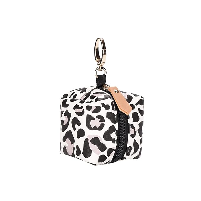 MOMIGO Pacifier Case Bag - Pacifier Holder with Clip for Diaper Bag Stroller Purse Charm, Holds 2 Pacifiers Outdoor Travel (Leopard)