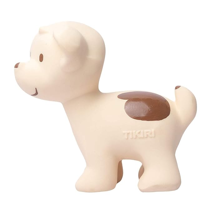 Puppy Organic Natural Rubber Rattle, Teether & Bath Toy