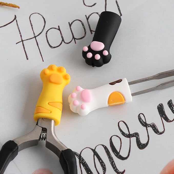 VOSAREA 9pcs Cat Paw Protector Scissors Safety Scissors Tip Cap Cuticle Manicure Tools Cover Animal Nippers Cover Metal Shears Nipper Sleeve Child PVC Soft Glue Cartoon Pointed Hat