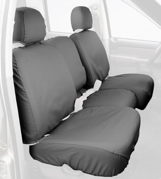 Covercraft Custom-Fit Rear-Second Seat Bench SeatSaver Seat Covers - Polycotton Fabric, Grey