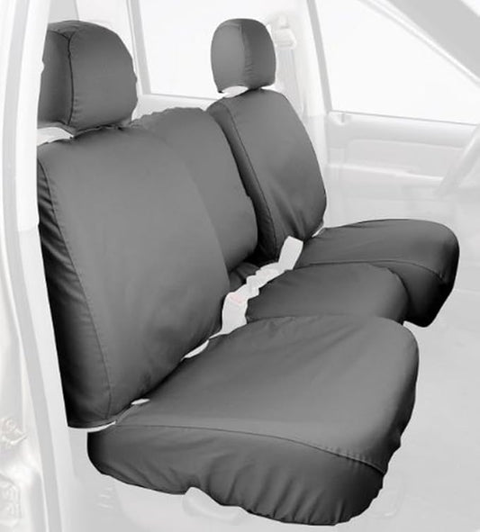 Covercraft Custom-Fit Rear-Second Seat Bench SeatSaver Seat Covers - Polycotton Fabric, Grey