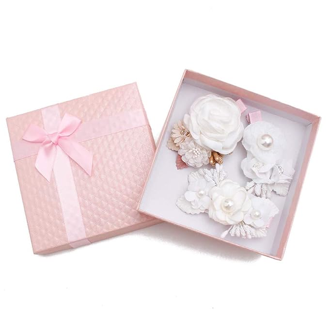 Flower Hair Clips Set for Baby Girl Lightweight Floral Hair Bow Accessories with Boutique Fully Lined Alligator Clip for Toddler Teens Gifts (AF)