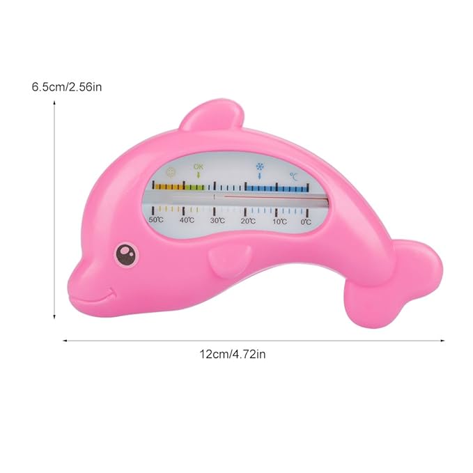 Dolphin Baby Bath Thermometer, Child Bath Thermometer, Digital Bath Thermometer and Baby Room Bath Thermometer for Kids Babies to Measure Water Temperature(Rose Red Dolphin)