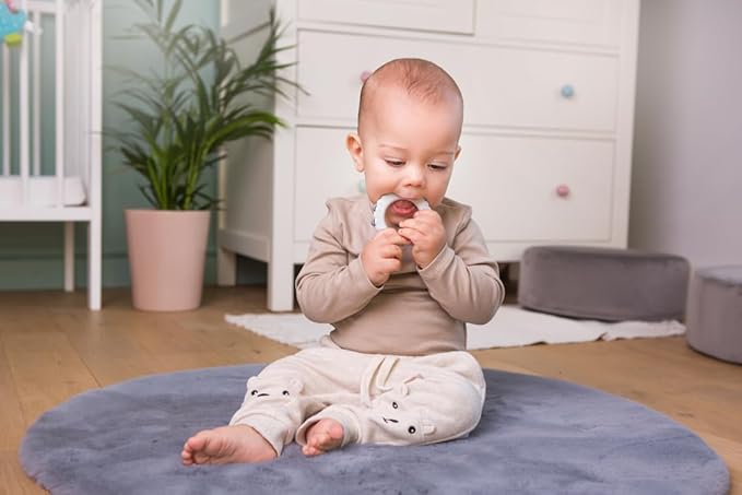 Sheep Teether – Gray | 100% Food Grade Silicone Baby Teething Toy | Textured Ring for Gum Relief | Easy Grip for Little Hands | BPA-Free, Phthalate-Free | Baby Teether Toy 3-36 Months