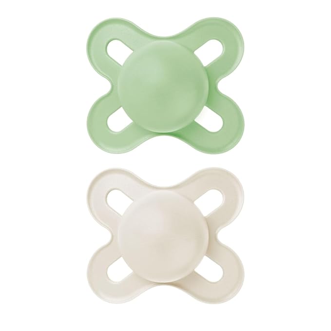 MAM Original Start Matte Baby Pacifiers 0-3 Months, BPA-Free Skin Soft Silicone Nipple, Developed with Medical Experts Specially for Smaller Newborn Mouths, Easy to Clean, 2 Pk with Sterilizer Case