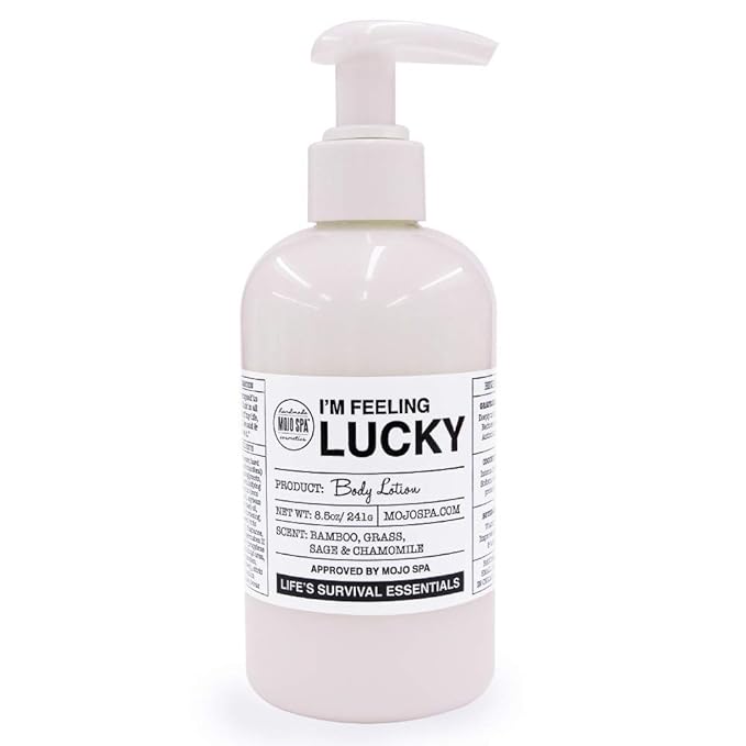 Mojo Spa I'm Feeling Lucky Body Lotion | Fresh, Botanical Scent | Moisturizing and Softening | Life's Survival Essentials | 8.5 oz