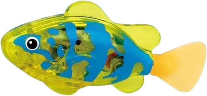 Magic Water-Activated Glowing Swimming Fish, Neon Deep-Sea Disco, Interactive Colorful Robot Fish, Swimming Robotic Luminous Function, Waterproof Aquarium Bath Time Fun(Yellow)