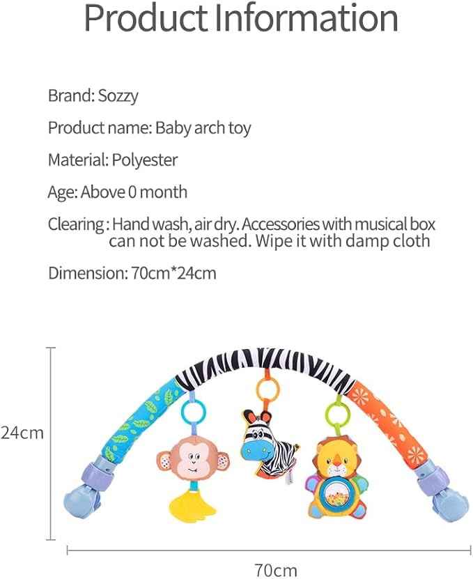 Sozzy : Newborn pram Baby Toy Hanging Arch Zebra Baby rattles Crib mobiles Baby Hanging Toy