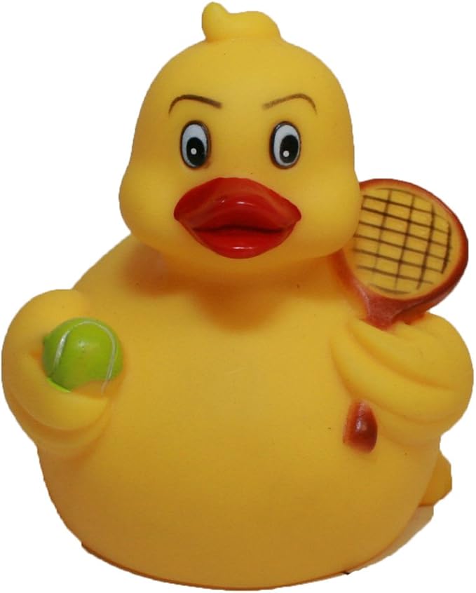 Rubber Ducks Tennis, Waddlers Brand Rubber Duckies That Races Upright, Sports Tennis Themed Bathtub Toy Birthday Baby Shower Mother's Day Father's Day Gift, All Dept. Gift Tennis Lovers