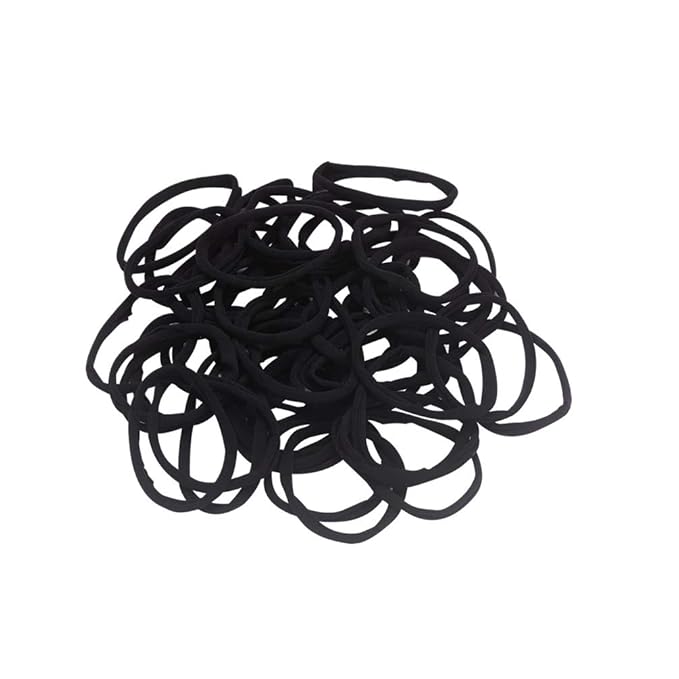 inSowni 50 Pack Super Soft Stretchy DIY Solid Nylon Headbands Baby Hair Bands One Size Fits All (Black)