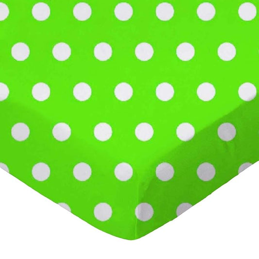 SheetWorld Fitted 100% Cotton Percale Pack N Play Sheet Fits Graco Square Play Yard 36 x 36, Polka Dots Lime, Made in USA