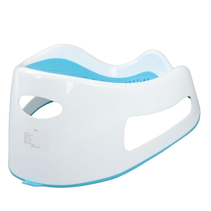 Summer Clean Rinse Baby Bather, Bath Support for Use on The Counter, in The Sink or in The Bathtub, TPE Soft Silicone Baby Bath Seat, Use from Birth Until Sitting Up (Light Blue)