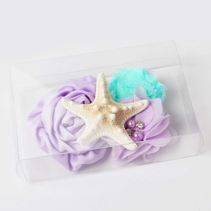 YanJie Baby Girls Starfish Glitter Headband & Hair Bows for Birthday Party Gift, Aqua Lavender (M, Gold)