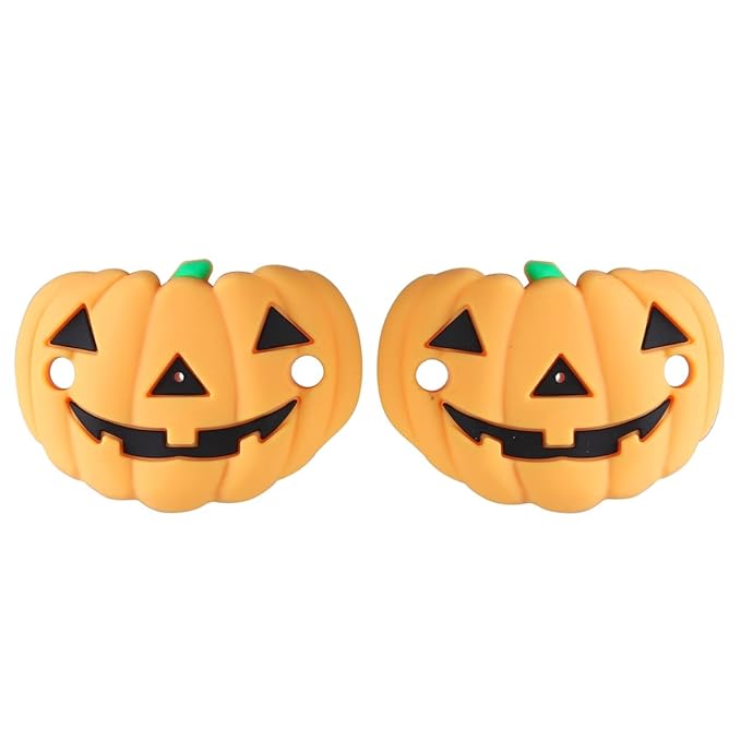 BinaryABC Halloween Pumpkin Baby Pacifier,Halloween Silicone Baby Nipple,Halloween Party Favors Gifts,2Pcs
