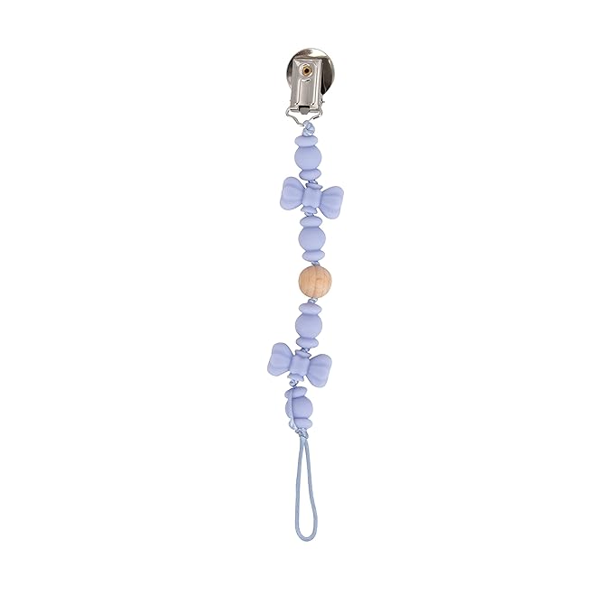 Nuby Pacifinder Silicone Pacifier Clip - Baby Pacifier Holder Clip with Convenient Hook Loop - Bowtie