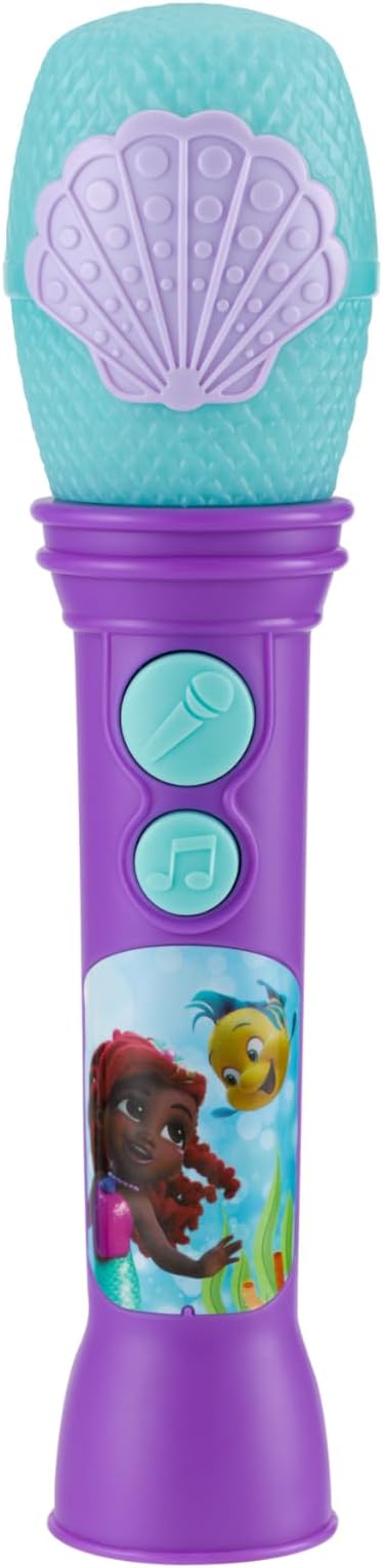 eKids Disney Junior Ariel Microphone Toy for Toddlers, Includes Built-in Music and Lights, Designed for Fans of Ariel Toys