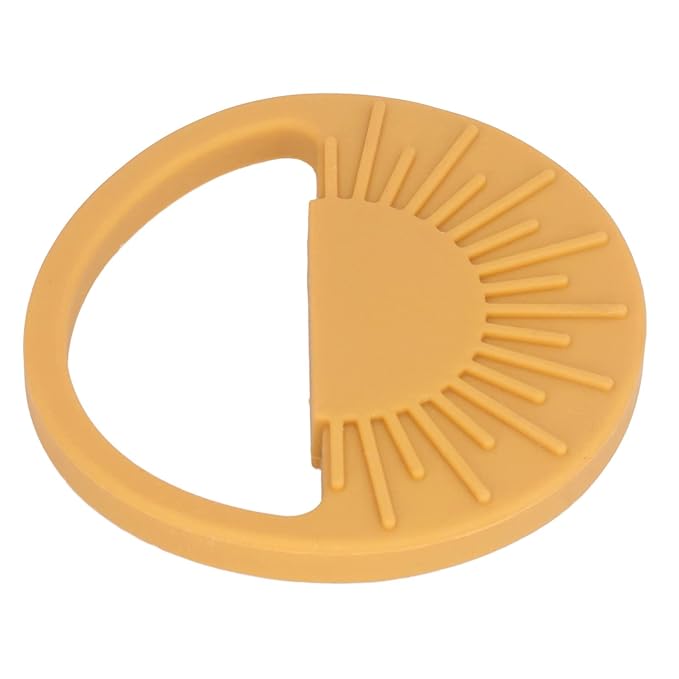 Garosa Baby Silicone Teether Toy Semi Circular Sun Easy to Hold Infant Molar Teether Infant Molar Teether Baby Chewing Toys Baby Toy for Infant Soothe Teething(003 Yellow
