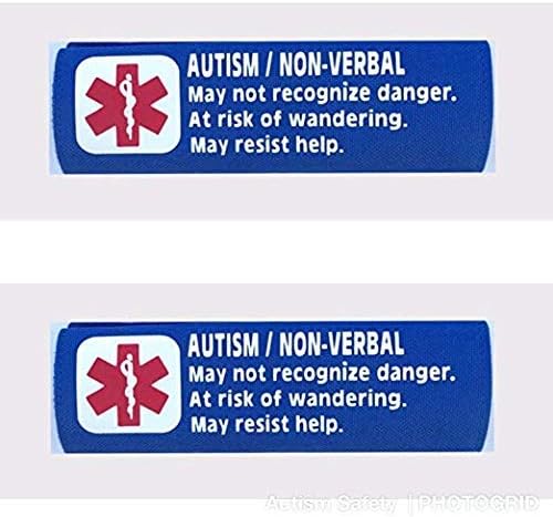 2 Pack Non-Verbal Autism Car Seat Harness - Backpack Strap Medical Alert Cover (Royal Blue)