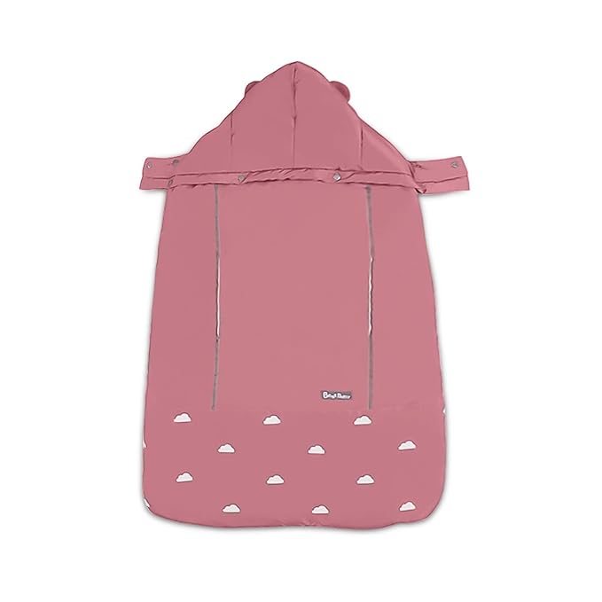 SONARIN Universal All Seasons Weather Cover for Baby Carrier,Cloak for Winter Warm,Footmuff,Windproof,Waterproof,Detachable hat(Pink)