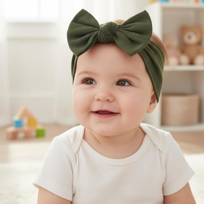 Baby Girl Headbands-Infant,Toddler Cotton Handmade Hairbands with Bows Child Hair Accessories