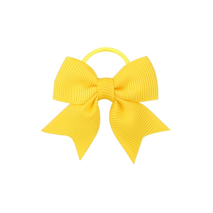 A set of two Cute Bow-shaped Elastic Hair Clips for Children. (yellow)