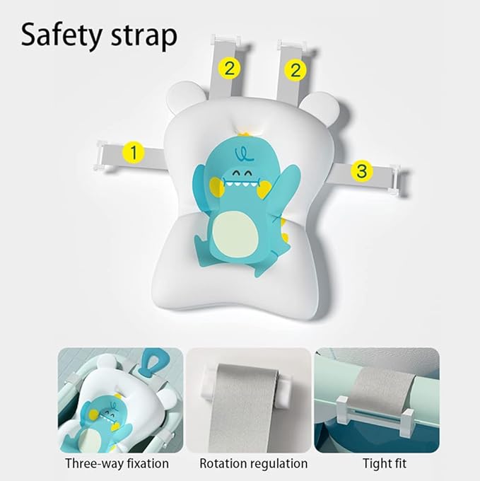 Surakey Baby Bath Cushion Non-Slip Bath Pad Bath Seat for Toddler Infant Newborn Bathtub Mesh Cushion Bath Mats Newborn Floating Tub Pillow Cushion Safety Seat Pad (Green)