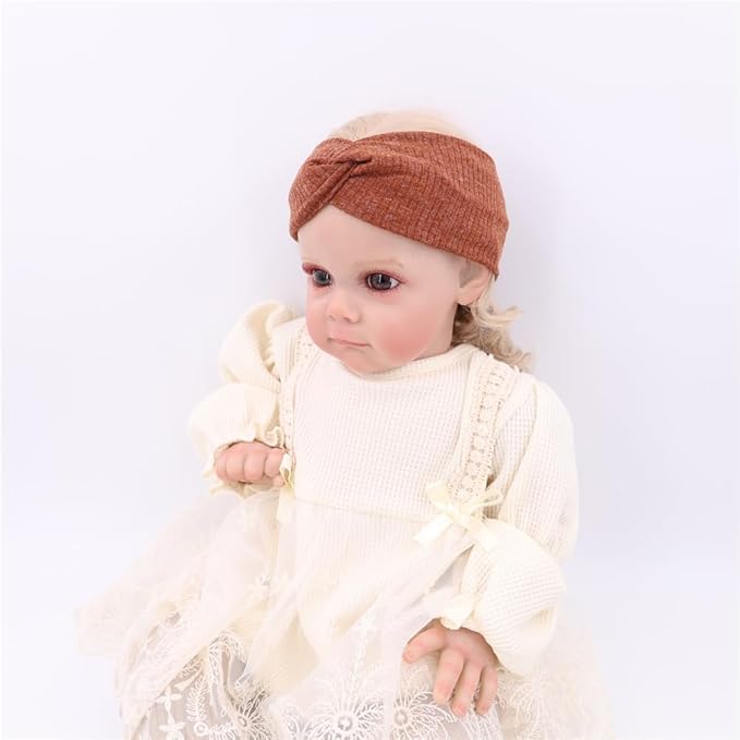 16 PCS Soft Knot Headbands with Hair Bows Elastic Hairbands Head Wrap For Newborn Baby Girls Infant Toddlers Kids Accessories (Cross Headband 16 pcs)