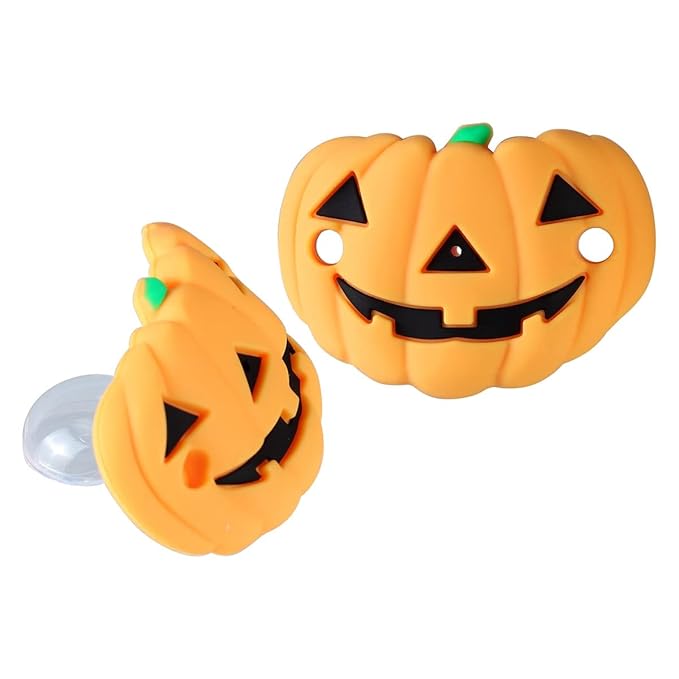 BinaryABC Halloween Pumpkin Baby Pacifier,Halloween Silicone Baby Nipple,Halloween Party Favors Gifts,2Pcs