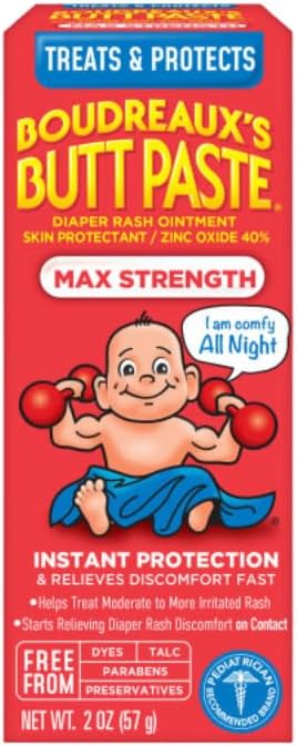 Boudreaux's Butt Paste Butt Paste Diaper Rash Ointment, Variety Pack, Original & Maximum Strength (2oz, 2 of each)