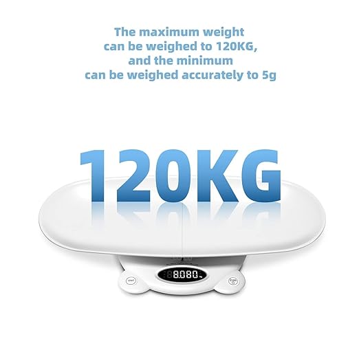 Ellie Digital Baby Scales, Multi-Function Scale for Infant, Toddler & Pet, LED Display Weighing Scale for Newborns, Cats & Dogs, Large Capacity for Family Weight Tracking at Home