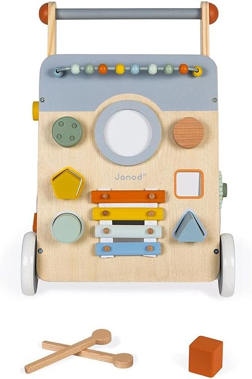Janod Sweet Cocoon Wooden Multi-Activity Baby Walker - Ages 12 Months+ - J04410