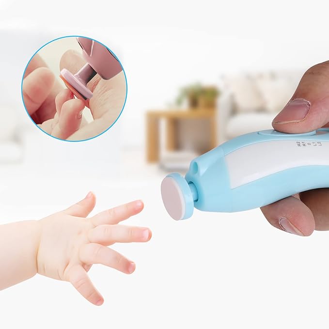 Baby Nail File Electric, 16 in 1 Baby Nail Trimmer Manicure Kit Baby Fingernail Clippers with Light, Baby Nail Grinder Toes Care Trim Polish Grooming Set for Infant Toddler with