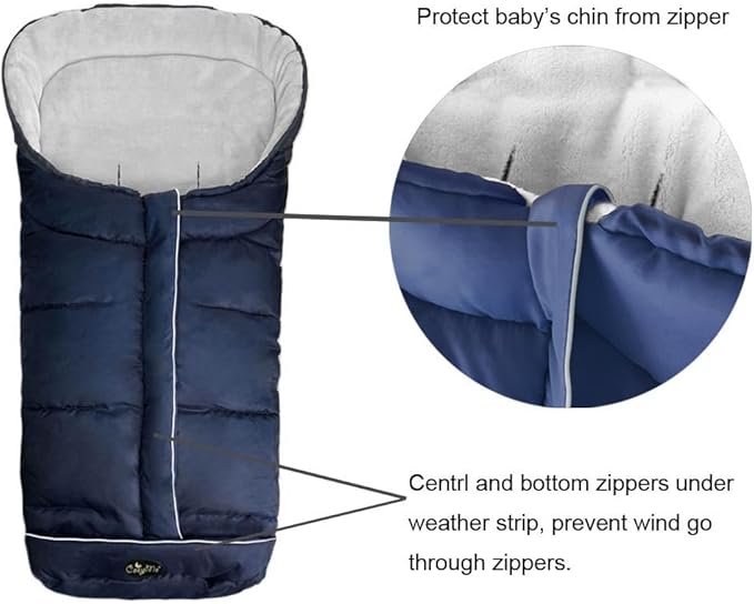 3in1 Baby Sleeping Bag Adaptable for Toddler Strolllers Buggy Pushchair,Cozy Toes, Comfortable,Length Adjustable,Practical Design Makes Us Outstanding,6-36M,Navy Blue