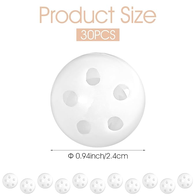 Kifmurase 30 Pcs Rattle Balls Inserts Rattle Toys, Rattles Box Repair Doll Noise Maker Insert Toy for Animal Puppet Doll, Rattles and Plush Rings Baby Pet Toy (24 mm)