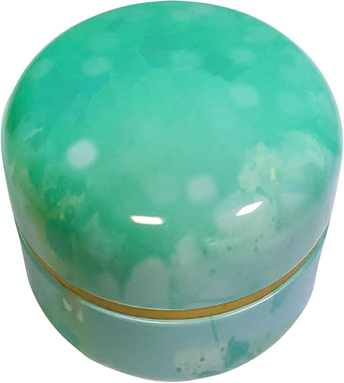 Topwon Body Powder Container with Powder Puff for Baby Women Talc Free Dusting Loose Powder Case Home Travel Powder Box (Green)