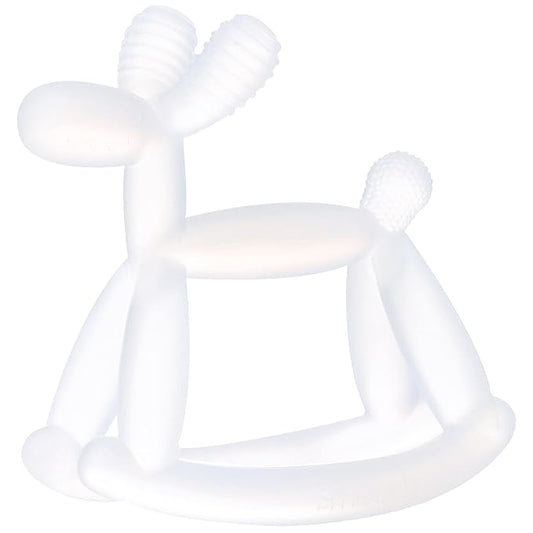 Smooch Rocking Teething Toys for Babies 0-6 Months, 12, 18 - Easy to Hold Silicone Baby Teether, Soft Infant Teething Toys Provides Baby Teething Relief & Soothes Sore Gums (Clear)