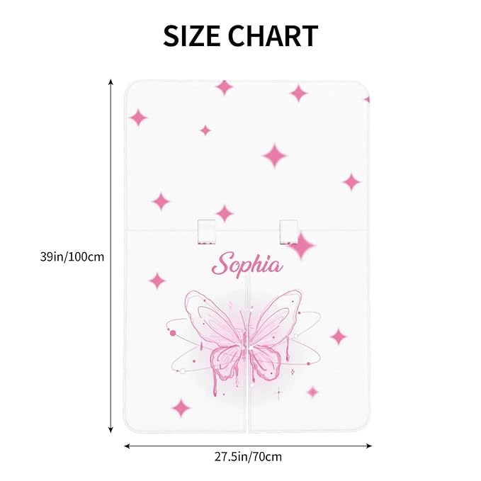 Personalized Baby Car Seat Canopy with Name, Custom Stroller Baby Car Seat Covers for Girls, Minky Nursing Carseat Cover for Breastfeeding, Car Seat Canopies for Infant Newborn(Butterfly Pink)