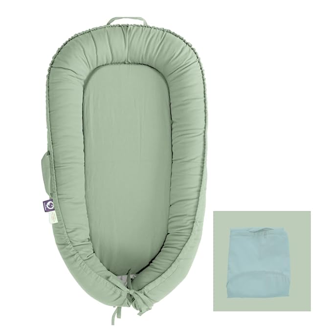 Infant Lounger Cover, 100% Organic Cotton, Newborn Essentials, Baby Gifts | Cover Only (Spring Green)