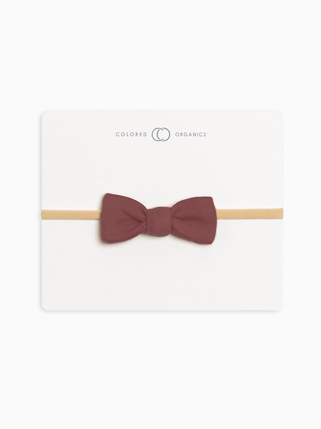 Colored Organics Baby Organic Cotton Dainty Bow Headband - Infant Girls - Berry