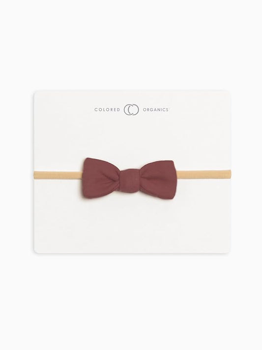 Colored Organics Baby Organic Cotton Dainty Bow Headband - Infant Girls - Berry