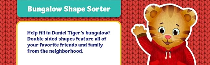 Daniel Tiger's Neighborhood Baby Shape Sorter Toy Bungalow Sorter Play Set for Toddlers Comes with 6 Colorful Shaped Blocks